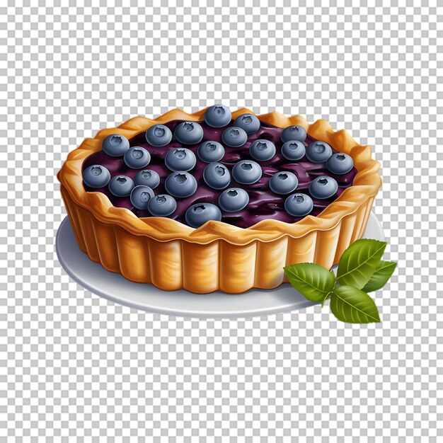 PSD délicieux gâteau aux bleuets isolé sur fond transparent