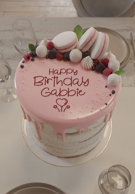 Un délicieux gâteau avec une maquette de texte.