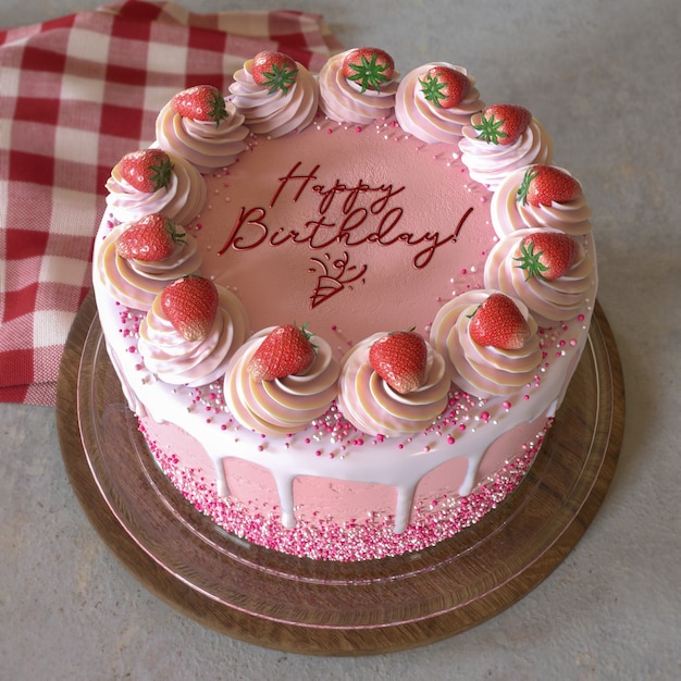 Un délicieux gâteau avec une maquette de texte.