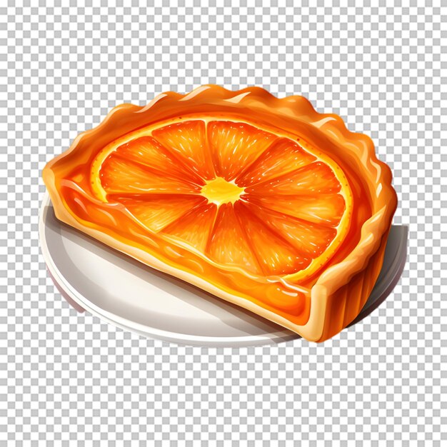 Un Délicieux Gâteau D'orange Isolé Sur Un Fond Transparent