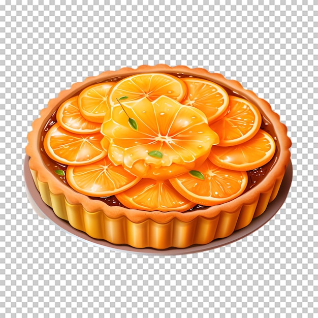 Un Délicieux Gâteau D'orange Isolé Sur Un Fond Transparent