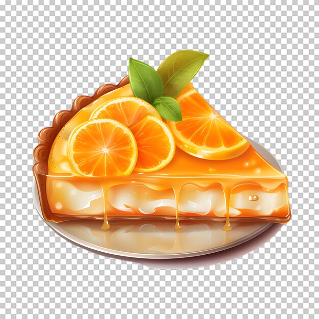 PSD un délicieux gâteau d'orange isolé sur un fond transparent