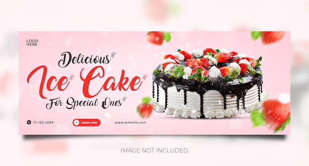PSD délicieux gâteau promotion des médias sociaux et modèle de bannière instagram