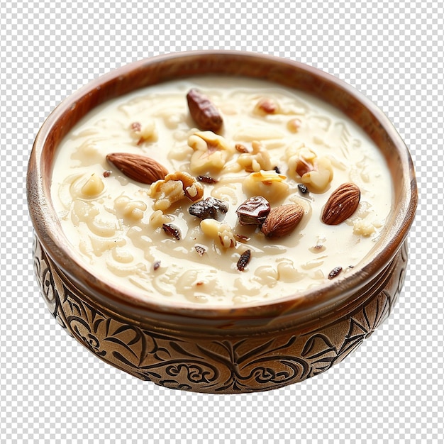 PSD un délicieux kheer crémeux isolé sur un fond transparent png