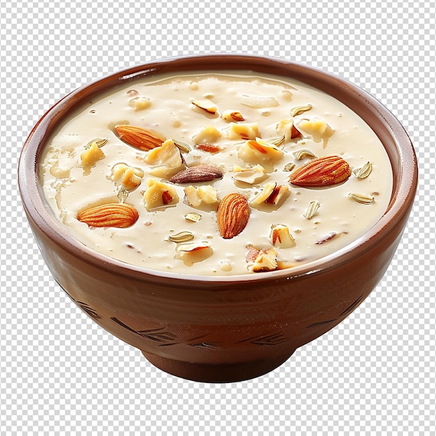 PSD un délicieux kheer crémeux isolé sur un fond transparent png