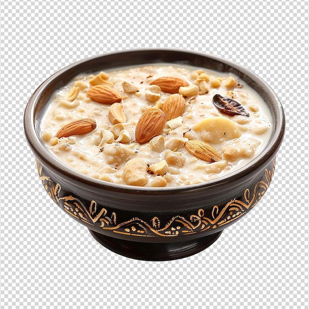 PSD un délicieux kheer crémeux isolé sur un fond transparent png