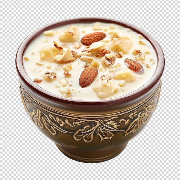 PSD un délicieux kheer crémeux isolé sur un fond transparent png