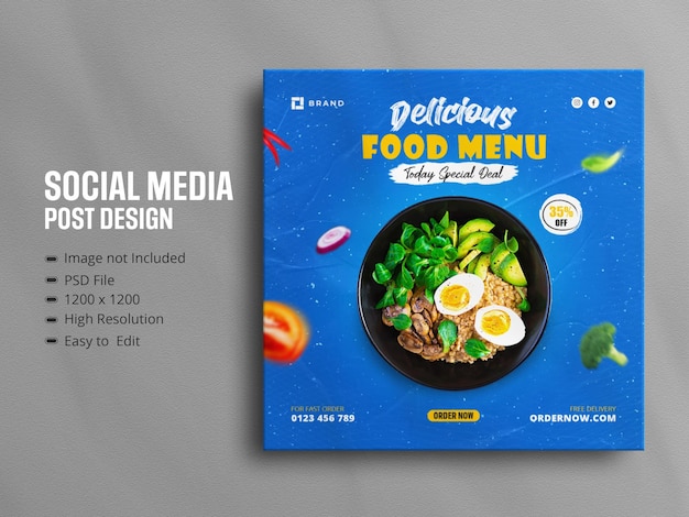 Délicieux Menu Alimentaire Promotion Des Médias Sociaux Et Histoire De La Bannière Instagram