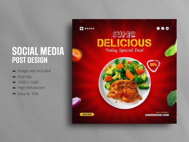 Délicieux Menu Alimentaire Promotion Des Médias Sociaux Et Histoire De La Bannière Instagram