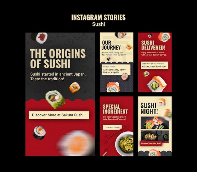 Un délicieux modèle de repas de sushi