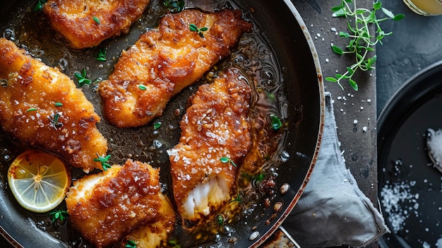 PSD délicieux poisson frit belle photo de poisson frit dans le style alimentaire