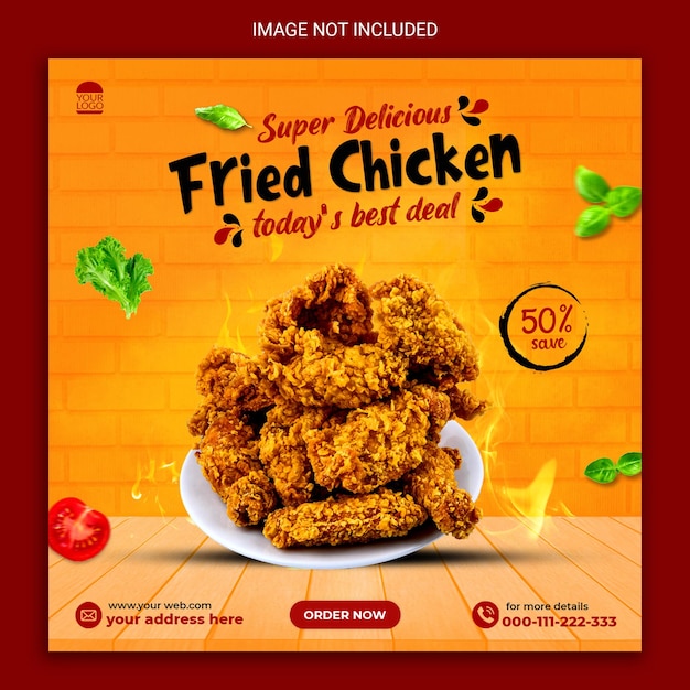 Délicieux poulet frit sur les réseaux sociaux