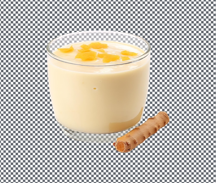PSD un délicieux pudding au lait de gingembre isolé sur un fond transparent