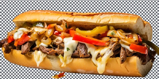 PSD le délicieux sandwich au fromage de philadelphie isolé sur un fond transparent