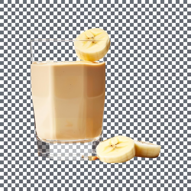 Un délicieux smoothie au beurre d'arachide et de banane isolé sur un fond transparent