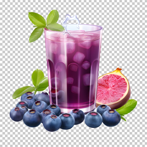 PSD un délicieux smoothie de bleuet sur un fond transparent