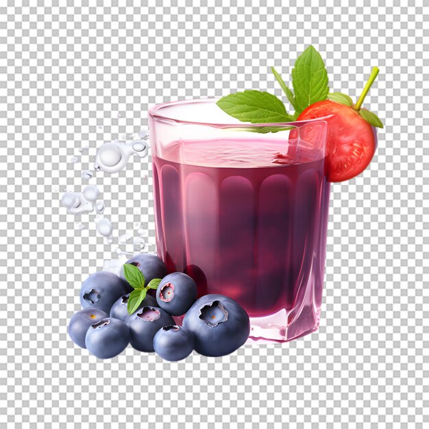 PSD un délicieux smoothie de bleuet sur un fond transparent