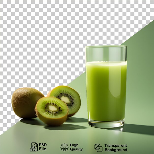 PSD un délicieux smoothie de kiwi isolé sur un fond transparent incluant un fichier png