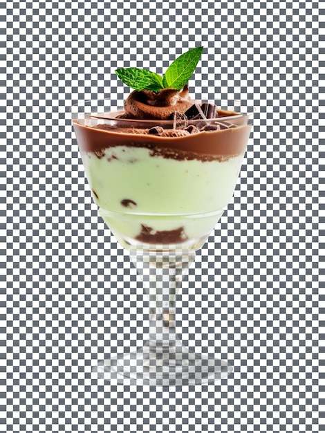 PSD un délicieux smoothie à la menthe au chocolat isolé sur un fond transparent