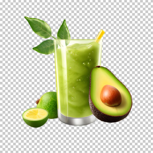 PSD un délicieux smoothie vert sur un fond transparent