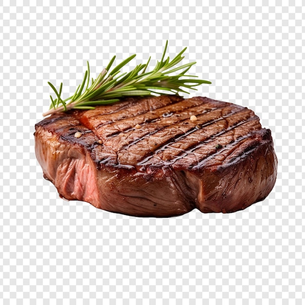 PSD délicieux steak de filet de bœuf grillé png isolé sur fond transparent