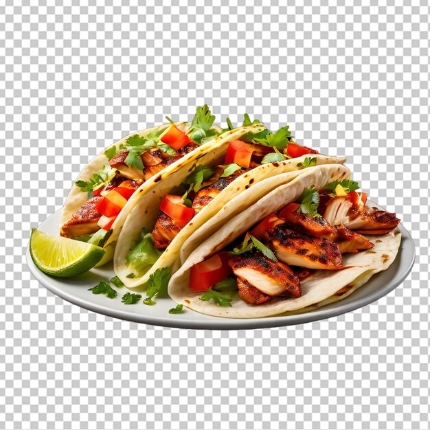 PSD des délicieux tacos de bœuf isolés sur un fond transparent