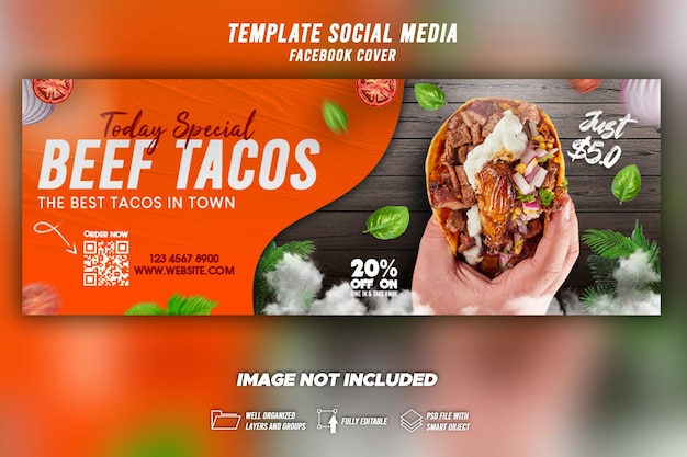 Délicieux Tacos Promotion Du Menu Alimentaire Couverture Facebook Médias Sociaux