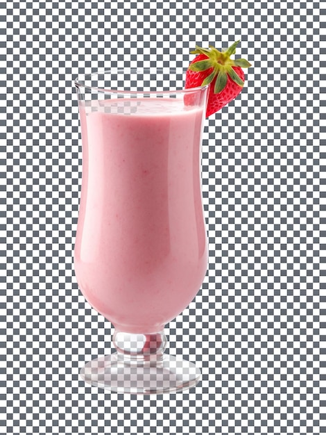 Délicieux verre de smoothie aux fraises isolé sur fond transparent