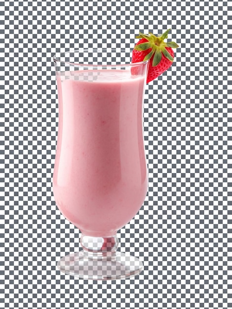 PSD délicieux verre de smoothie aux fraises isolé sur fond transparent