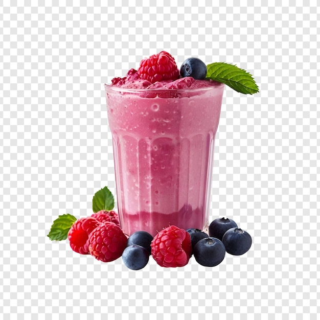 Deliciosa batida de framboesa e mirtilo Receita refrescante de bebida de verão