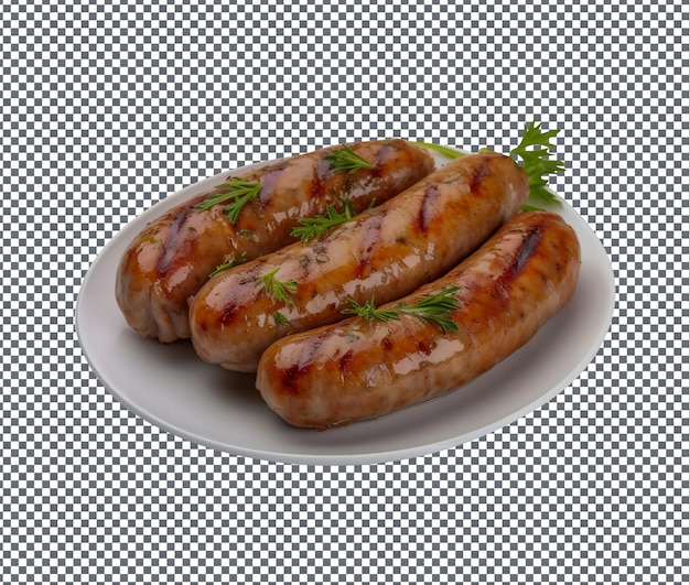 PSD deliciosa bratwurst isolada em fundo transparente