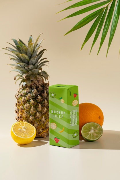 Deliciosa caixa de suco e abacaxi