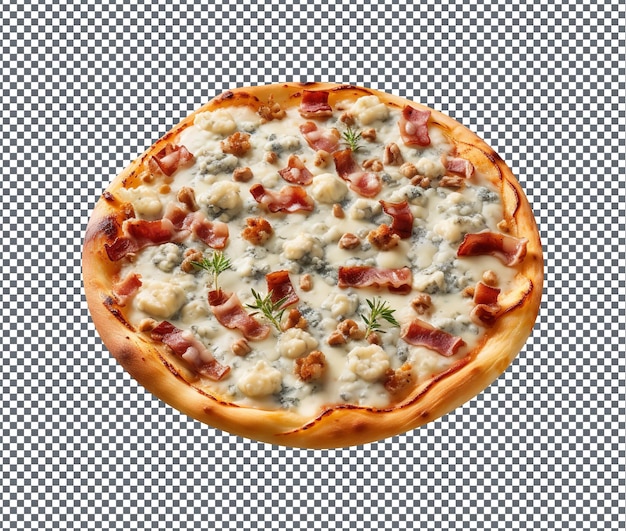 PSD la deliciosa y deliciosa pancetta y gorgonzola aisladas sobre un fondo transparente