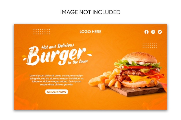 deliciosa hamburguesa banner redes sociales