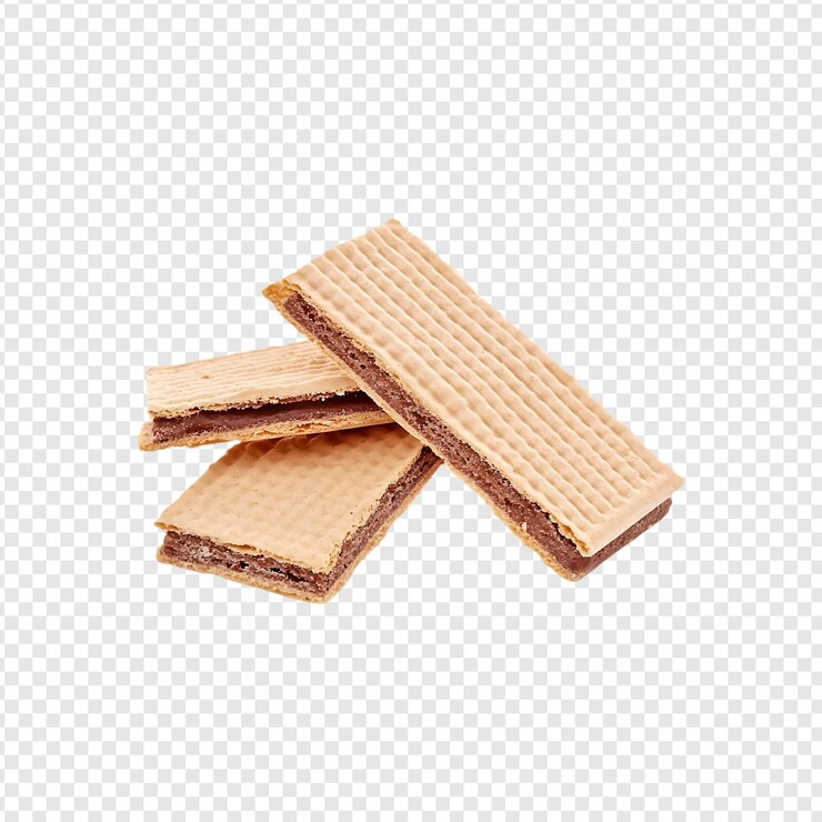 PSD deliciosa oblea de chocolate crujiente aislada sobre un fondo transparente