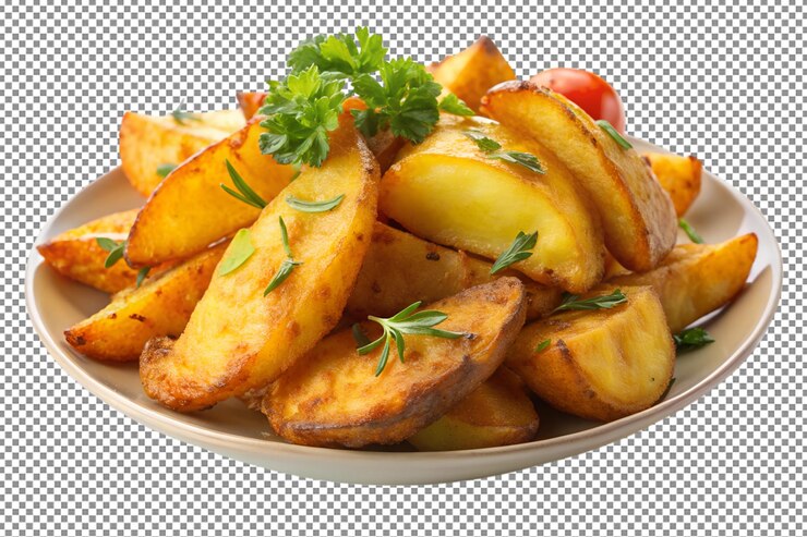 PSD deliciosa patata frita perfecta para el plato de bocadillos de la fiesta