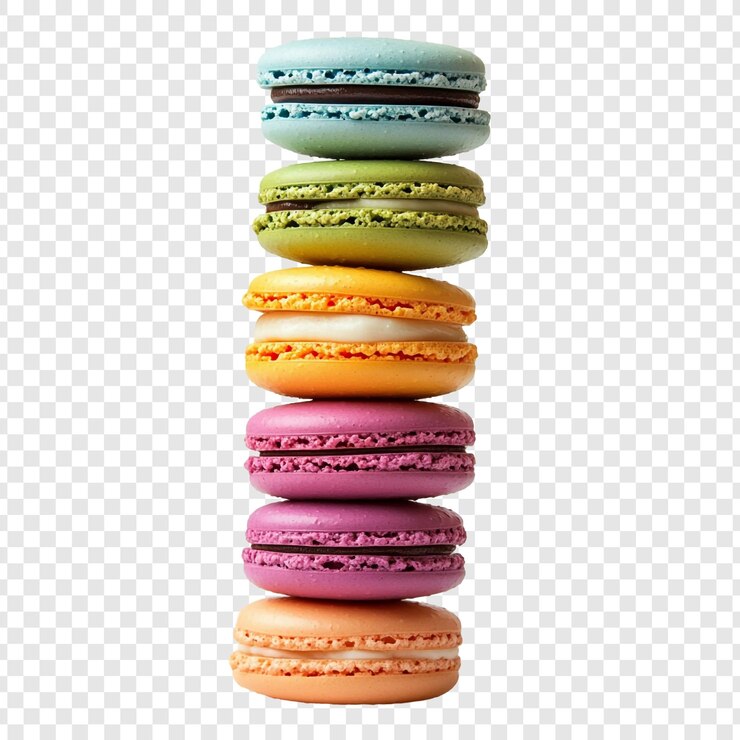 PSD una deliciosa pila de coloridos macarrones
