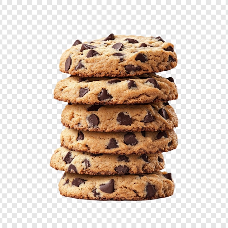 PSD deliciosa pila de galletas de chocolate dulce trato de panadería comida