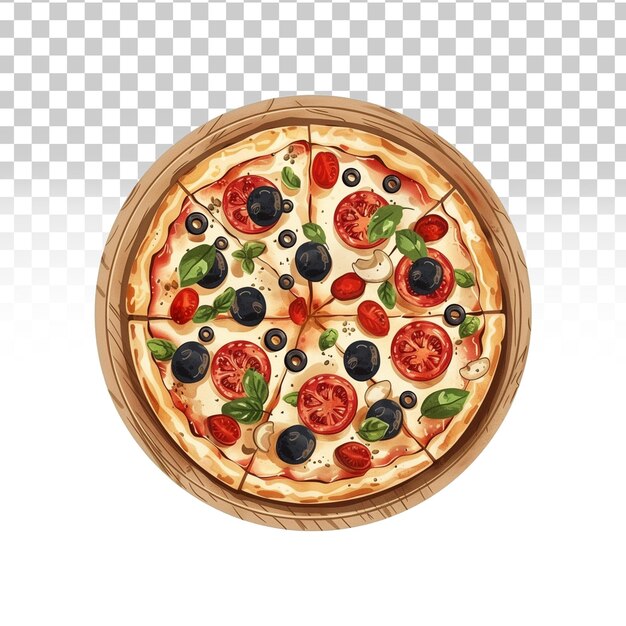 PSD deliciosa pizza aislada sobre un fondo transparente
