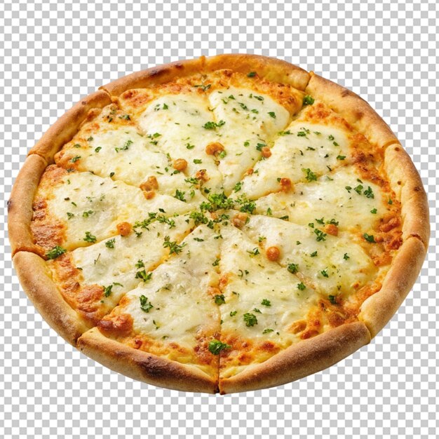 PSD deliciosa pizza branca em fundo transparente