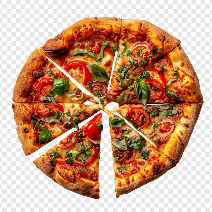 PSD deliciosa pizza con coberturas frescas