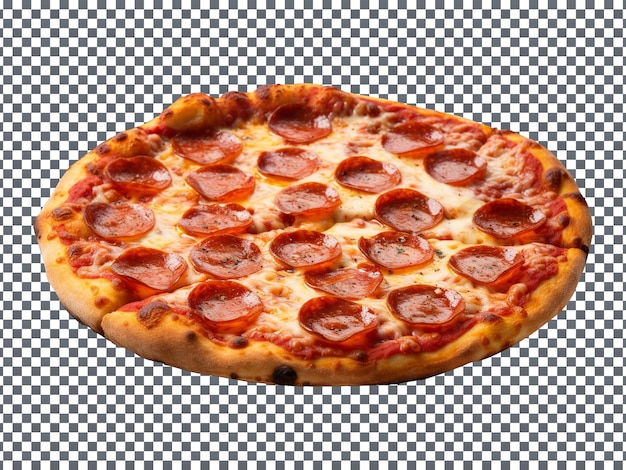 Deliciosa pizza de pepperoni isolada em fundo transparente