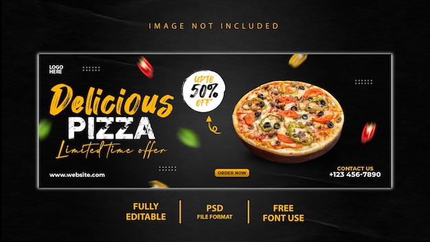 deliciosa pizza modelo de capa do facebook