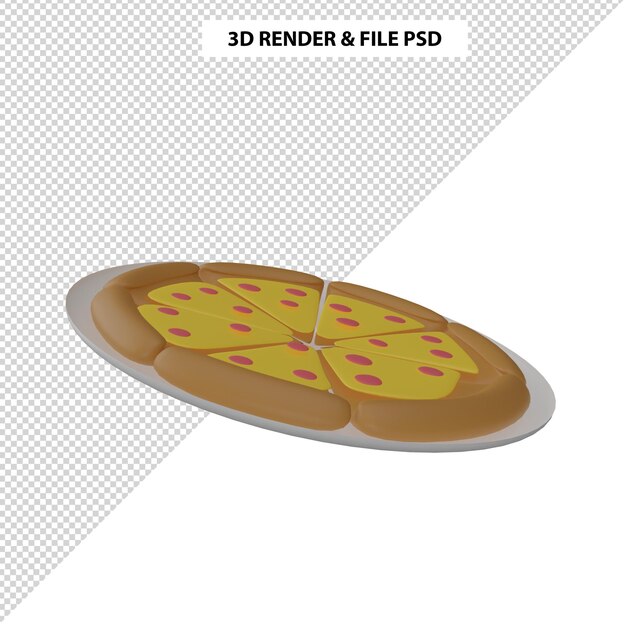 Deliciosa pizza renderização em 3d