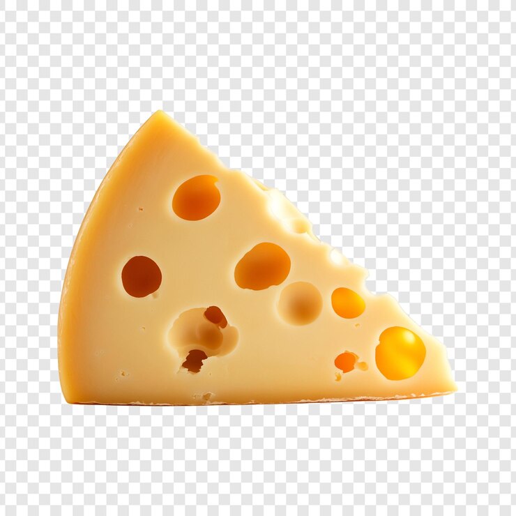 PSD una deliciosa rebanada de queso suizo con agujeros