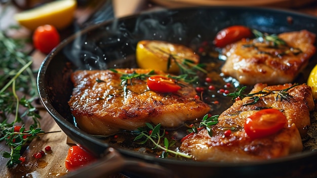 Deliciosa receita de frango frito Uma bela fotografia de comida de estilo de comida