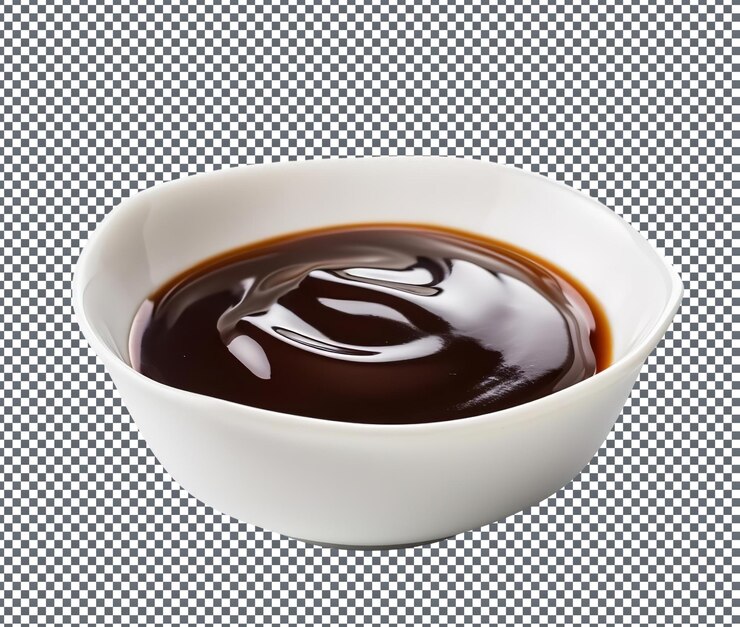 PSD deliciosa salsa de ostras en un cuenco aislado sobre un fondo transparente