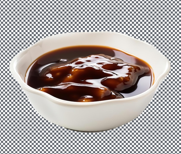 PSD deliciosa salsa de ostras en un cuenco aislado sobre un fondo transparente
