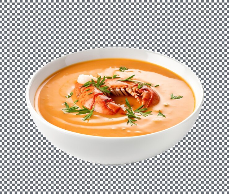 PSD deliciosa sopa de langosta aislada sobre un fondo transparente