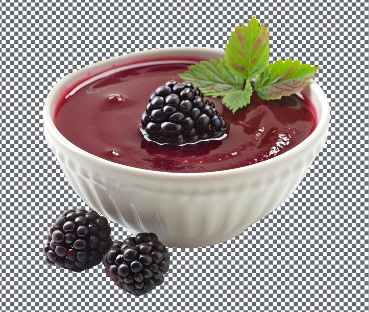 PSD una deliciosa sopa de moras frías aislada sobre un fondo transparente